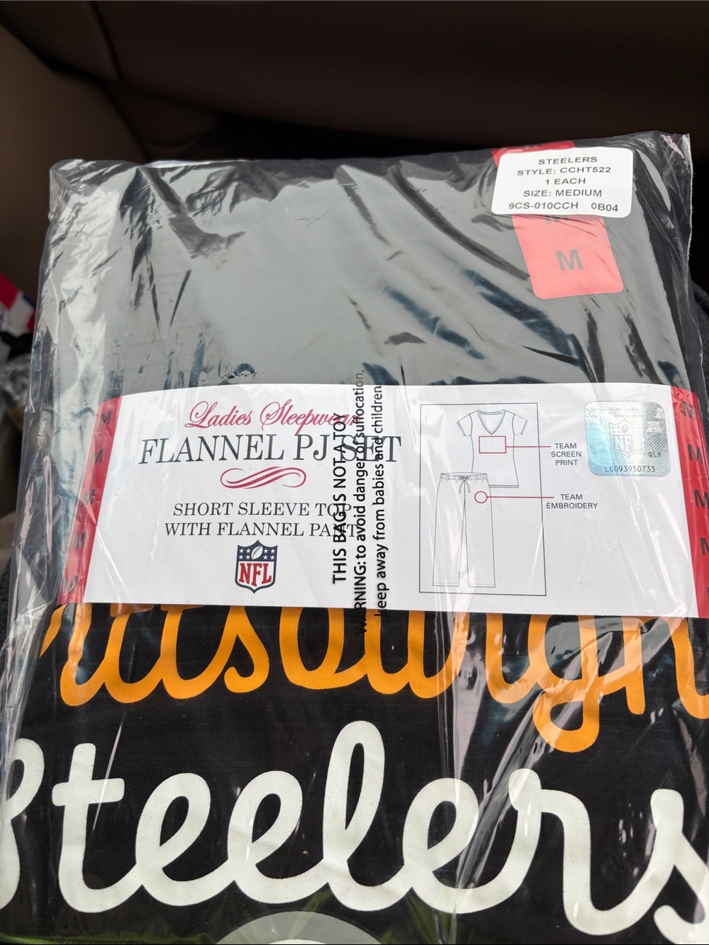 NFL Ladies Flannel PJ Set - Pittsburgh Steelers